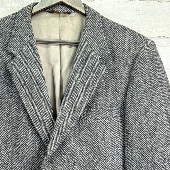 Andhurst Harris Tweed Blazer Jacket Herringbone Scottish Wool Elbow Patches 41R‎